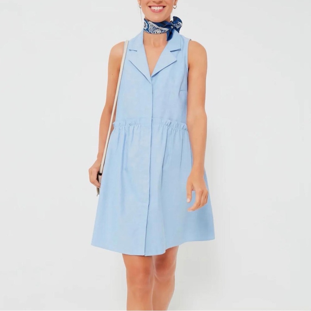 Tuckernuck Light Blue Oxford Sleeveless Mini Dress